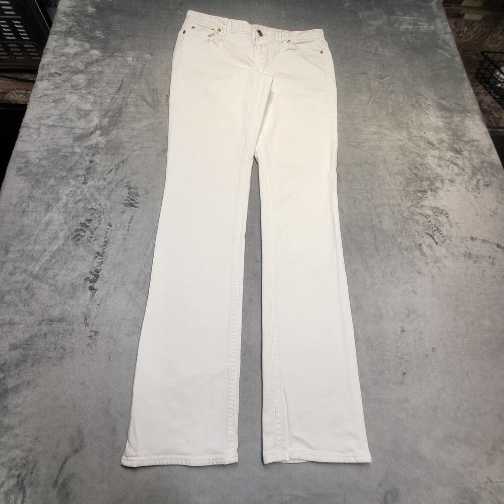 Matchstick Jeans Womens 31 Tall White Slim Straight Stretch Cotton Elastodiene
